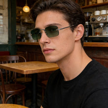 Load image into Gallery viewer, Rimless Cut Edge Rectangle Sunglasses Unisex Luxury Brand Punk Vintage Metal Small Frame Classic Square UV400 Summer Traveling Eyewear Shades
