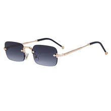 Load image into Gallery viewer, Rimless Cut Edge Rectangle Sunglasses Unisex Luxury Brand Punk Vintage Metal Small Frame Classic Square UV400 Summer Traveling Eyewear Shades
