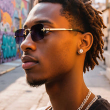Load image into Gallery viewer, Rimless Cut Edge Rectangle Sunglasses Unisex Luxury Brand Punk Vintage Metal Small Frame Classic Square UV400 Summer Traveling Eyewear Shades
