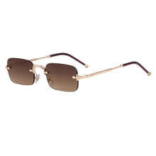 Load image into Gallery viewer, Rimless Cut Edge Rectangle Sunglasses Unisex Luxury Brand Punk Vintage Metal Small Frame Classic Square UV400 Summer Traveling Eyewear Shades
