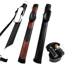 Load image into Gallery viewer, 1/2 Split Pool Cue Case Stain-Resistant Anti-Warping PU Leather Storage Tube with Adjustable Shoulder Strap Billiards Accessories
