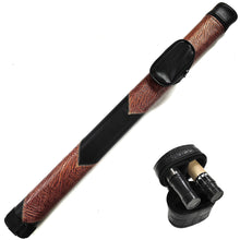 Load image into Gallery viewer, 1/2 Split Pool Cue Case Stain-Resistant Anti-Warping PU Leather Storage Tube with Adjustable Shoulder Strap Billiards Accessories
