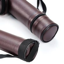 Load image into Gallery viewer, 1/2 Split Round Pool Cue Case with Zippered Compartment and Adjustable Strap Wear-Resistant Anti-Warping Storage Bag Billiards Supplies
