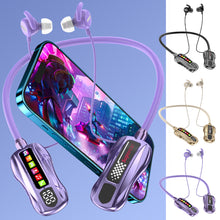 Load image into Gallery viewer, Neckband Bluetooth Earphones with TF Card Slot and LCD Display Screen Racing Shape Design Long Battery Life Sports Earphones-M101S
