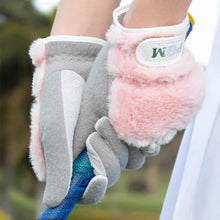 Load image into Gallery viewer, 1Pair Winter Women's Golf Gloves Rabbit Fur-Like Thermal Insulated Gloves Golf Training Supplies
