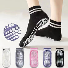 Load image into Gallery viewer, 1Pair Professional Yoga Socks with Non-Slip Silicone Dots Moisture-Wicking Dance Pilates Cotton Socks Home Floor Socks
