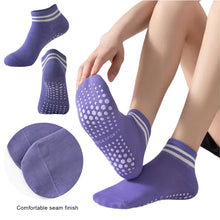 Load image into Gallery viewer, 1Pair Professional Yoga Socks with Non-Slip Silicone Dots Moisture-Wicking Dance Pilates Cotton Socks Home Floor Socks
