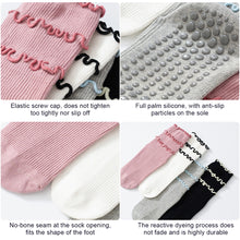 Load image into Gallery viewer, 1Pair Ruffled Edge Yoga Socks for Pilates Moisture-Wicking Anti-Slip Floor Socks Sweet Cute Sports Socks
