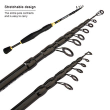 Load image into Gallery viewer, 1.6/1.8/2.1/2.4M Telescopic Carbon Fiber Fishing Rod Lightweight Portable Spinning Rod with Strong Backbone for Mandarin Fish Snakehead
