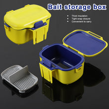 Load image into Gallery viewer, Multifunctional Live Bait Storage Box with Snap Lock Double-Layer Breathable Moisture-Retaining Box for Red Worms Earthworms Fishing Accessory
