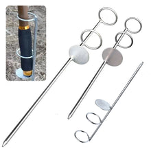 Load image into Gallery viewer, 1PC Double Ring Fishing Rod Holder Ground Spike Thickened Long-Distance Casting Rock Rod Stand Fishing Accessory
