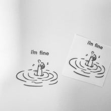 Load image into Gallery viewer, 3Pcs Personality Im Fine Slogan Waterproof Wear Resistant Crystal No Trace Stick Universal Laptop Car Decorative Transfer Sticker
