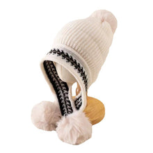 Load image into Gallery viewer, Soft Winter Warm Fur Hat Fleece Lined Earflap Hat For Women Knitted Beanie Casual Slouchy Thick Thermal Cap For Cold Weather
