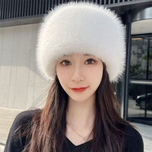 Load image into Gallery viewer, New Fluffy Fur Women's Winter Hat Winter Snow Ski Cap Female Faux Fur Thick Warm Windproof Hat Russian Hat Mink Fisherman's Hat
