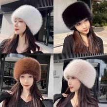 Load image into Gallery viewer, New Fluffy Fur Women's Winter Hat Winter Snow Ski Cap Female Faux Fur Thick Warm Windproof Hat Russian Hat Mink Fisherman's Hat
