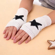 Load image into Gallery viewer, Autumn Winter Knitted Woolen Gloves Ins Fashion Y2K Men Women Half Finger Warm Five Pointed Star Fingerless Gloves Unisex
