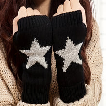 Load image into Gallery viewer, Autumn Winter Knitted Woolen Gloves Ins Fashion Y2K Men Women Half Finger Warm Five Pointed Star Fingerless Gloves Unisex
