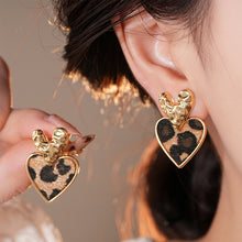 Load image into Gallery viewer, Retro Earrings Geometric Heart Leopard Print Earrings Light Luxury Earrings Fashion Accessories Gift For Women
