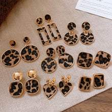 Load image into Gallery viewer, Retro Earrings Geometric Heart Leopard Print Earrings Light Luxury Earrings Fashion Accessories Gift For Women
