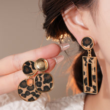 Load image into Gallery viewer, Retro Earrings Geometric Heart Leopard Print Earrings Light Luxury Earrings Fashion Accessories Gift For Women

