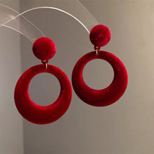 Load image into Gallery viewer, Retro Light Luxury Red Earrings Geometric Leaf Earrings Exaggerated Elegant Ear Stud Female Accessories Gift For Women
