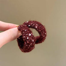 Load image into Gallery viewer, Woolen Knitted Earrings Sweet Red Earrings Autumn Winter Hoop Earrings Female Ear Accessories New Year Accessories Gift Women

