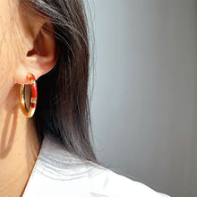 Load image into Gallery viewer, High-End Light Luxury Striped Earrings Retro Black Red Circle Earrings Women Accessories New Year Gift
