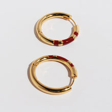 Load image into Gallery viewer, High-End Light Luxury Striped Earrings Retro Black Red Circle Earrings Women Accessories New Year Gift
