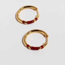 Load image into Gallery viewer, High-End Light Luxury Striped Earrings Retro Black Red Circle Earrings Women Accessories New Year Gift

