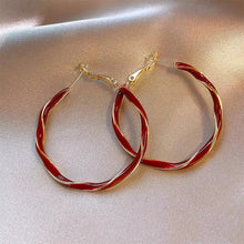 Load image into Gallery viewer, Retro Light Luxury Circle Earrings Red Geometric Shape Earrings Fashion Female Ear Accessories Gift Women
