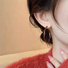 Load image into Gallery viewer, Retro Light Luxury Circle Earrings Red Geometric Shape Earrings Fashion Female Ear Accessories Gift Women
