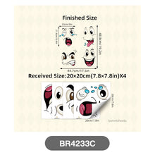 Load image into Gallery viewer, 4 Sheets/Set Cartoon Funny Face Stickers Cute Face Self-Adhesive Wall Stickers Home Decoration Toilet Stickers
