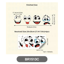 Load image into Gallery viewer, 4 Sheets/Set Cartoon Funny Face Stickers Cute Face Self-Adhesive Wall Stickers Home Decoration Toilet Stickers

