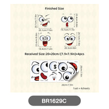 Load image into Gallery viewer, 4 Sheets/Set Cartoon Funny Face Stickers Cute Face Self-Adhesive Wall Stickers Home Decoration Toilet Stickers
