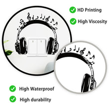 Load image into Gallery viewer, Black Earphone PVC Wall Stickers Switch Stickers Decoration Home Bedroom Decoration
