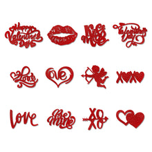 Load image into Gallery viewer, 12Pcs Valentine's Day Red Cake Topper Inserts Dessert Baking Supplies Bakeware Heart Shaped Cake Toppers Festival Party Atmosphere Decoration
