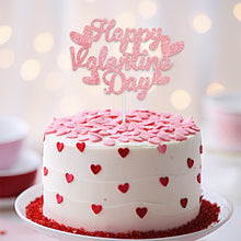 Load image into Gallery viewer, Valentine's Day Red Cake Topper Inserts Golden Glitter Dessert Baking Supplies Bakeware Festival Party Atmosphere Decoration
