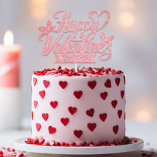 Load image into Gallery viewer, Valentine's Day Red Cake Topper Inserts Golden Glitter Dessert Baking Supplies Bakeware Festival Party Atmosphere Decoration
