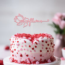 Load image into Gallery viewer, Valentine's Day Red Cake Topper Inserts Golden Glitter Dessert Baking Supplies Bakeware Festival Party Atmosphere Decoration
