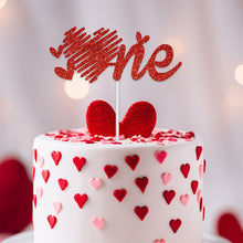 Load image into Gallery viewer, Valentine's Day Red Cake Topper Inserts Golden Glitter Dessert Baking Supplies Bakeware Festival Party Atmosphere Decoration
