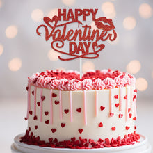 Load image into Gallery viewer, Valentine's Day Red Cake Topper Inserts Golden Glitter Dessert Baking Supplies Bakeware Festival Party Atmosphere Decoration
