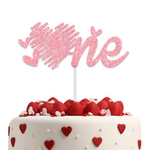 Load image into Gallery viewer, Valentine's Day Red Cake Topper Inserts Golden Glitter Dessert Baking Supplies Bakeware Festival Party Atmosphere Decoration
