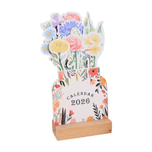 Load image into Gallery viewer, 2026 New Year Fashion Flower Calendar Wooden Platform Calendar Notepad Memo Creative Calendar Festival Gift
