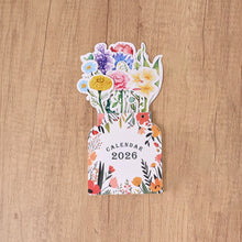 Load image into Gallery viewer, 2026 New Year Fashion Flower Calendar Wooden Platform Calendar Notepad Memo Creative Calendar Festival Gift
