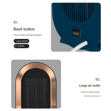 Load image into Gallery viewer, EU/US/UK Mini Electric Warm Air Heater Fan Safe PTC Ceramic Heating Auto Shut-off Portable Winter Household/Office/Bedroom Home Appliance
