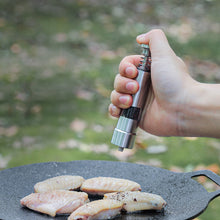 Load image into Gallery viewer, Stainless Steel Pepper Grinder Manual Pepper Mill Push Down Spice Grinder Clear View Camping Picnic BBQ Outdoor Kitchen Essential Tabletop Dining Accessory
