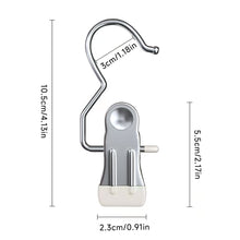 Load image into Gallery viewer, 10Pcs Stainless Steel Multifunctional Clothes Clips with Hooks Portable Hanging Clothespins Pants Storage &amp; Drying Clips for Home Wardrobe Laundry Organizer
