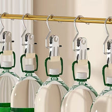 Load image into Gallery viewer, 10Pcs Stainless Steel Multifunctional Clothes Clips with Hooks Portable Hanging Clothespins Pants Storage &amp; Drying Clips for Home Wardrobe Laundry Organizer
