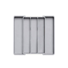 Load image into Gallery viewer, Upgraded Adjustable Cutlery Organizer Expandable Plastic Storage Tray With Divided Slots Silverware Holder For Forks Knives Kitchen Utensil Drawer Organizer
