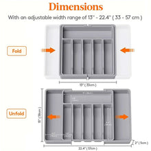 Load image into Gallery viewer, Upgraded Adjustable Cutlery Organizer Expandable Plastic Storage Tray With Divided Slots Silverware Holder For Forks Knives Kitchen Utensil Drawer Organizer
